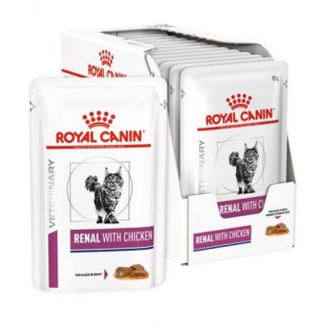 Royal Canin Renal Chicken Cat, 12x85 g de firma originala