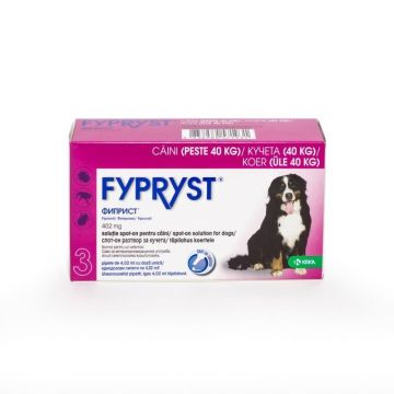 Fypryst Caine XL 402 mg, antiparazitar extern caini talie mare (40 - 60 kg), 3 pipete la reducere