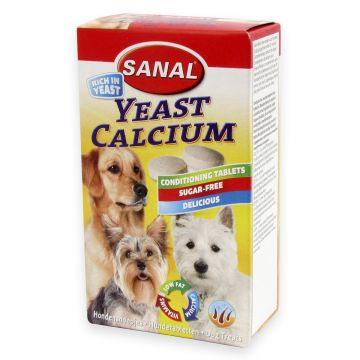 Sanal Dog Yeast Calcium 100 tablete ieftine