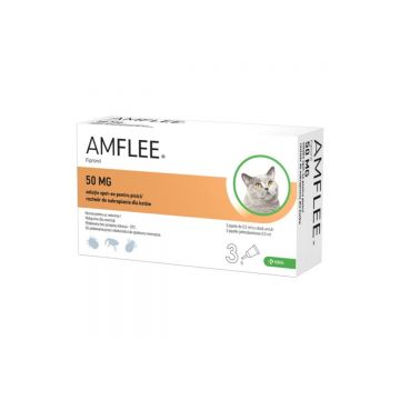AMFLEE Cat, spot-on, soluție antiparazitară, pisici, 3 pipete de firma original