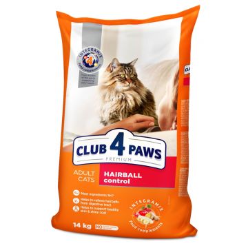 CLUB 4 PAWS Premium Hairball, Pui, hrană uscată pisici, limitarea ghemurilor de blană CLUB 4 PAWS Premium Hairball Control, Pui, hrană uscată pisici, limitarea ghemurilor de blană, 14kg