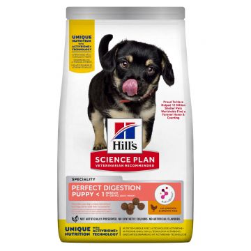 HILL'S Science Plan Perfect Digestion Puppy M, hrană uscată câini junior, sistem digestiv, 14kg