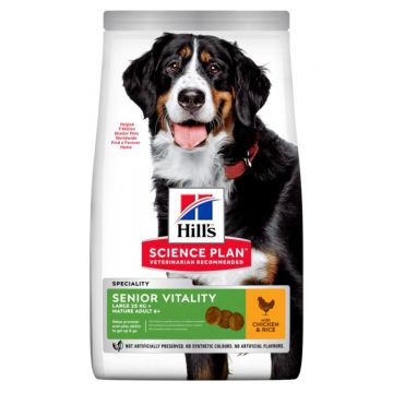 HILL'S SCIENCE PLAN Senior Vitality 6+, L-XL, Pui, hrană uscată câini senior, 14kg