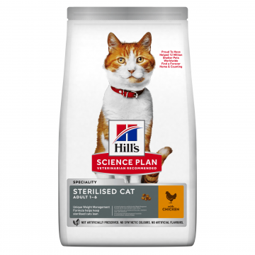 HILL'S SCIENCE PLAN Young Adult Sterilised, Pui, hrană uscată pisici sterilizate HILL'S SCIENCE PLAN Adult Sterilised, Pui, hrană uscată pisici sterilizate, 1.5kg