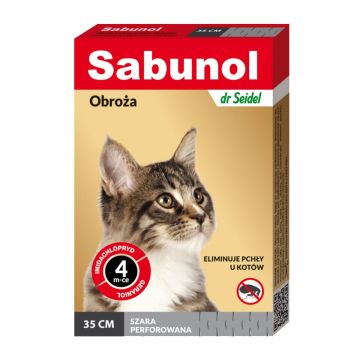 SABUNOL, deparazitare externă pisici, zgardă, 35 cm, gri, 1buc de firma original