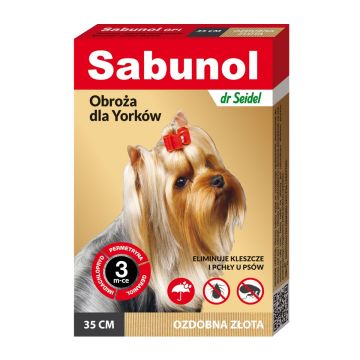 SABUNOL GPI, deparazitare externă câini, zgardă, XS-S(2 - 10kg), 35 cm, auriu, 1buc de firma original