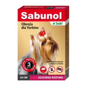 SABUNOL GPI, deparazitare externă câini, zgardă, XS-S(2 - 10kg), 35 cm, roz, 1buc de firma original
