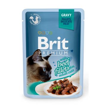 BRIT Premium, File Vită, plic hrană umedă pisici, (în sos), 85g