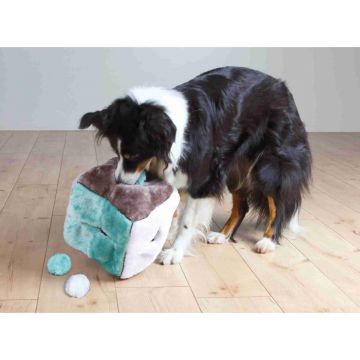 Trixie, jucărie cub câini, cu sunet, pluș, 21 x 21 x21cm, multicolor