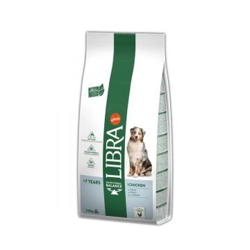 LIBRA Dog +7 Ani, XS-XL, Pui, sac hrană uscată câini senior, 12kg