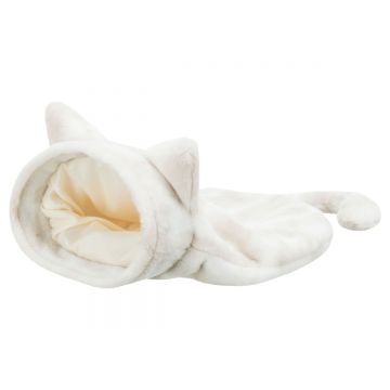 TRIXIE Cuddly Bag Nelli, pătură asimetrică pisici, plus, alb și bej, 34 x 23 x 55 cm