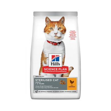 Hill's SP Feline Young Adult Sterilised cu Pui HILL'S SCIENCE PLAN Adult Sterilised, Pui, hrană uscată pisici sterilizate, 3kg
