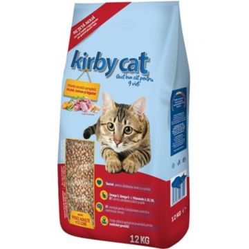 KIRBY CAT, Pui și Curcan, hrană uscată pisici, 12kg