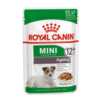 Royal Canin Mini Ageing 12+, hrană umedă câini senior, (în sos) Royal Canin Mini Ageing 12+, bax hrană umedă câini senior, (în sos), 85g x 12