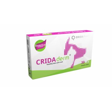Supliment CridaDerm pentru caini si pisici, conceput pentru a sprijini refacerea pielii si blanii - 30 comprimate la reducere