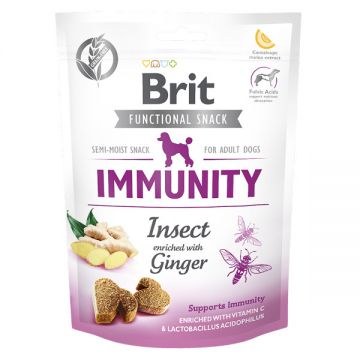 Brit Care Functional Snack Immunity, Insecte cu ghimbir, recompense funcționale fără cereale câini, imunitate, 150g