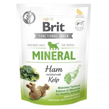 Brit Care Functional Snack Puppy Mineral, Sunca cu Kelp, recompense funtionale fară cereale câini junior, minerale, 150g
