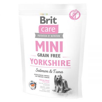 Brit Care Mini Yorkshire, Somon, hrană uscată fără cereale câini, 400g ieftina