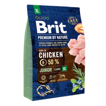 Brit Premium By Nature, Junior Giant Breed, XL, Pui, hrană uscată câini junior, 3kg