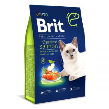 Brit Premium by Nature, Sterilized, Somon, hrană uscată pisici sterilizate, 8kg
