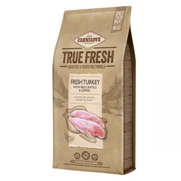 Carnilove True Fresh Adult S-XL, Curcan proaspăt cu linte roșie, hrană uscată fără cereale câini, 11.4kg