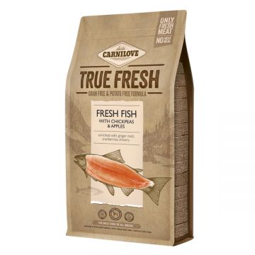 Carnilove True Fresh Adult S-XL, Pește proaspat cu naut și mere, hrană uscată fară cereale câini, 1.4kg la reducere