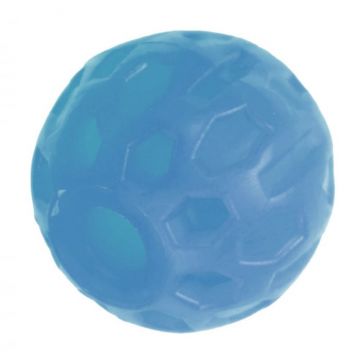 Jucarie in forma de minge cu gaura din cauciuc termoplastic, multicolor, 6 cm
