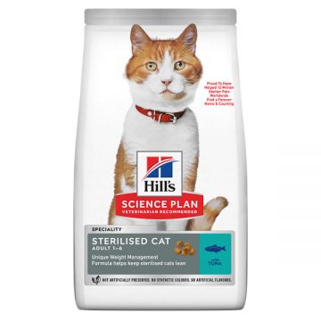 Hill's SP Adult Sterilised, Ton, hrană uscată pisici sterilizate, 3kg