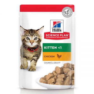 Hill's SP Kitten, Pui, plic hrană umedă pisici junior, (în sos), 85g