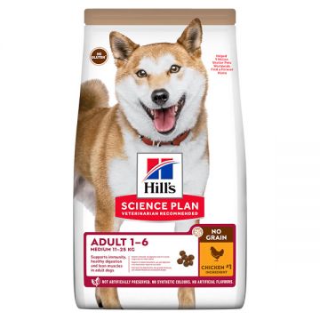 Hill's SP Nograin, Adult M, Pui, hrană uscată fără cereale câini, 2.5kg