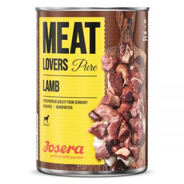Josera Meatlovers Pure hrană umedă monoproteică pentru caini, cu Miel, 6 x 400g