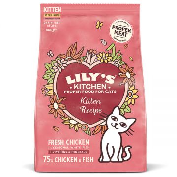 Lily's Kitchen Curious Kitten Chicken and Healthy Herbs Dry Food, 800g