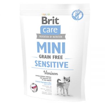 Brit Care Mini Sensitive, XS-S, Vânat, hrană uscată fără cereale câini, sensibilităţi digestive, 400g ieftina