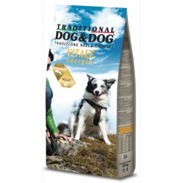 Hrana uscata pentru caini DogDog Traditional cu Pui Energie Vitala 10kg