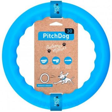 PitchDog, Jucarie Inel pentru caini, albastru, 28 cm