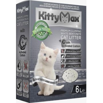 KittyMax Asternut Igienic Premium KittyMax Active Carbon pentru Pisici 6 L