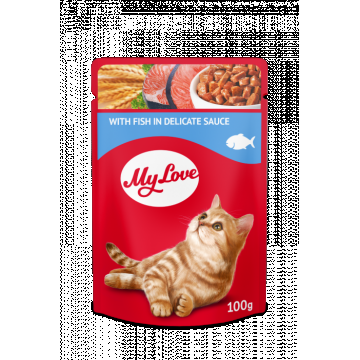 My Love Hrana umeda pisici - cu Peste in sos, set 24 0,1kg