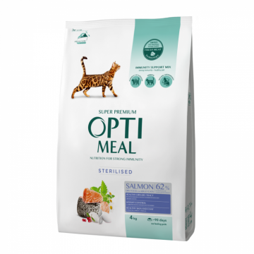 Optimeal Hrana uscata pisici sterilizate - cu somon, 4 kg