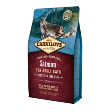 Carnilove Salmon Cats Sensitive and Long Hair 6 kg la reducere
