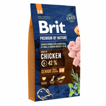 Hrana uscata pentru caini Brit Premium by Nature Senior S plus M 8 kg la reducere