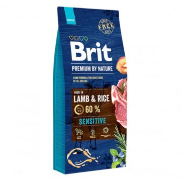 Hrana uscata pentru caini Brit Premium by Nature Sensitive Lamb 15 kg la reducere