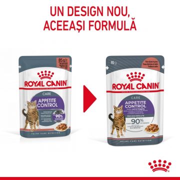 Royal Canin Appetite Control Care, hrană umedă pisici, adult sterilizat, reglarea apetitului, (în sos), 12 x 85g