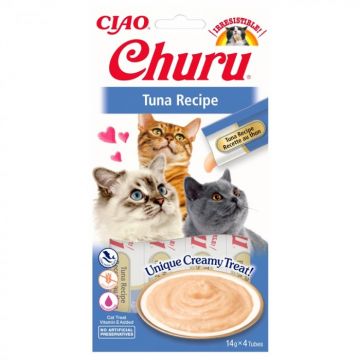 Churu, Recompense Cremoase pentru Pisici cu Ton, 4x14g