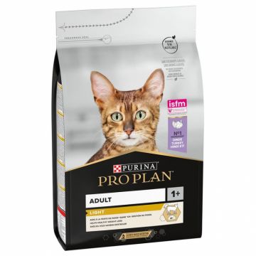 Hrana uscata pentru pisici Purina PRO PLAN Adult Light, Curcan, 10kg