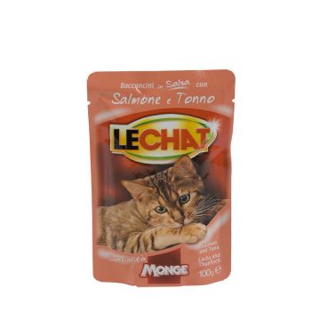 Lechat hrană umedă pentru Pisici, Somon, Ton, 100g