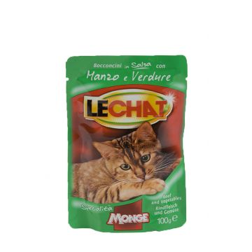 Lechat hrană umedă pentru Pisici, Vita, Legume, 100g