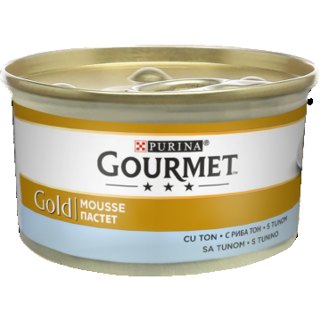 PURINA GOURMET GOLD Mousse cu Ton, hrana umeda pentru pisici, conserva 85 g