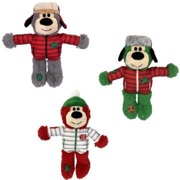 KONG Jucărie pentru câini, Ursuleţ ediţie Crăciun, cu noduri, M/L, div. modele