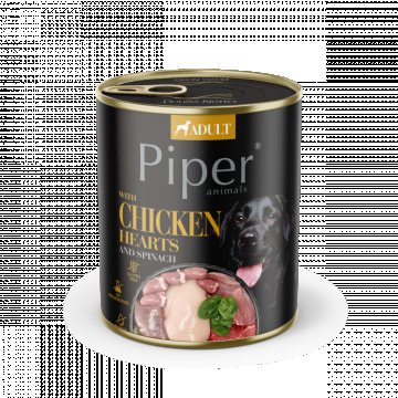 Piper adult, Hrana umeda, Inimi de pui si spanac 800 g