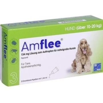 Amflee Dog 3 Pipete x 134 mg - M (10-20 kg) la reducere